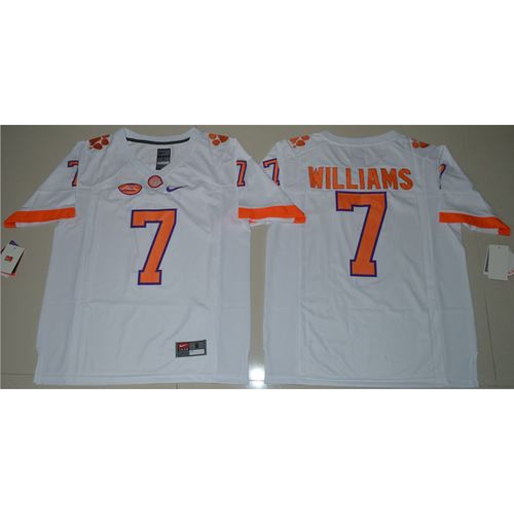 Tigers #7 Mike Williams White Limited Stitched NCAA Jersey 1