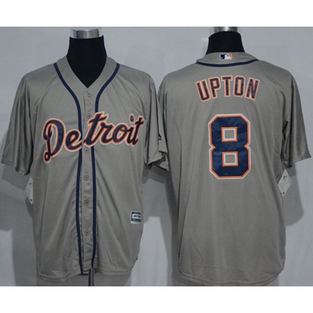 Tigers #8 Justin Upton Grey New Cool Base Stitched MLB Jersey 1