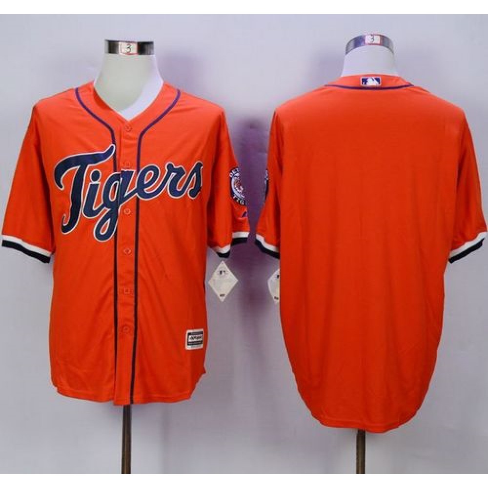 Tigers Blank Orange New Cool Base Stitched MLB Jersey 1