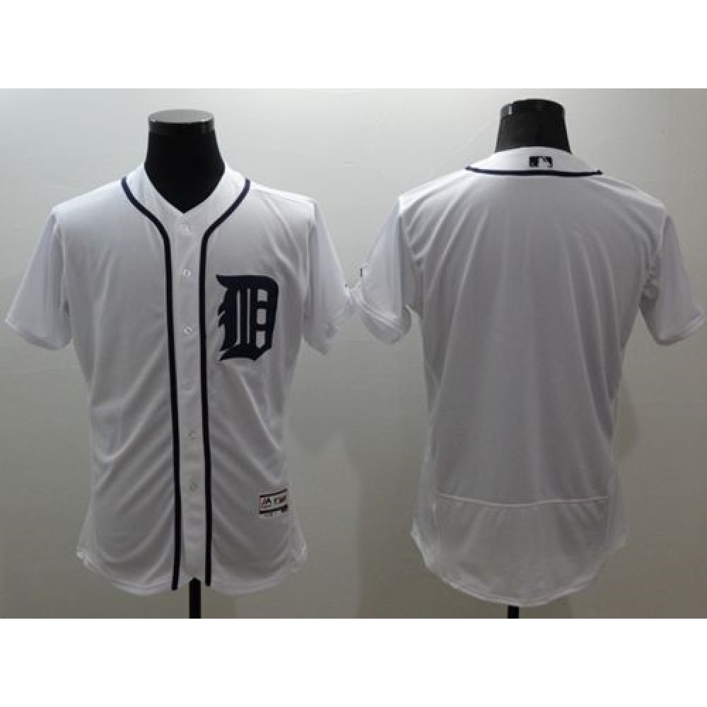 Tigers Blank White Flexbase Authentic Collection Stitched MLB Jersey 1
