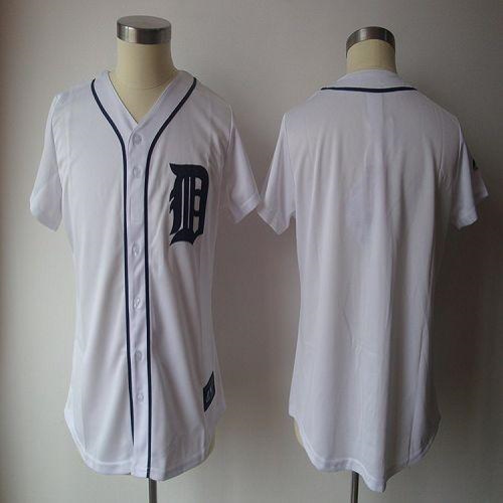 Tigers Blank White Women's Fashion Stitched MLB Jersey 1