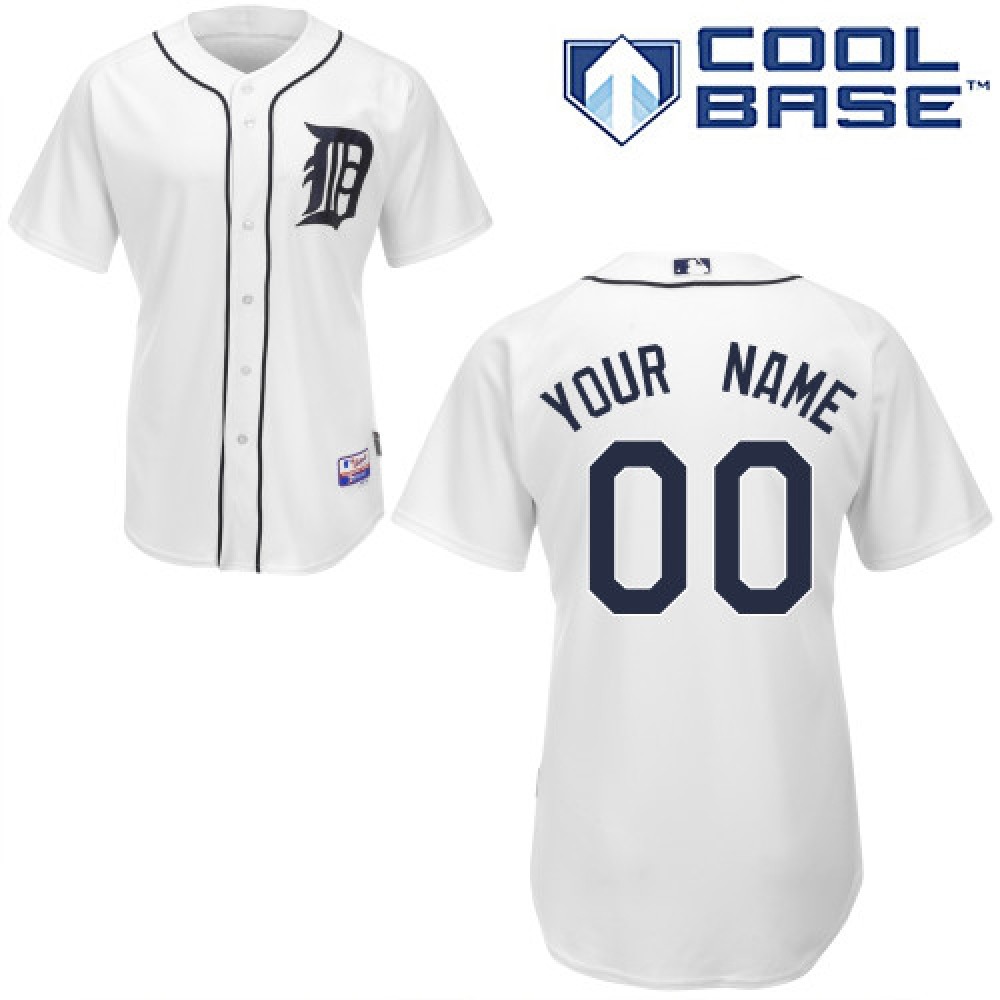 Tigers Personalized Authentic White MLB Jersey 1