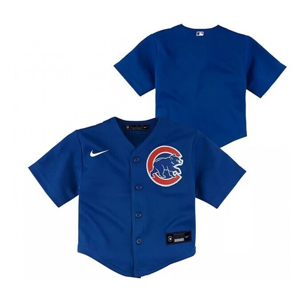 Toddler Chicago Cubs Blank Blue Stitched Baseball Jersey 1