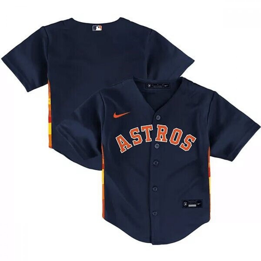 Toddler Houston Astros Blank 2022 Navy Stitched Baseball Jersey 1