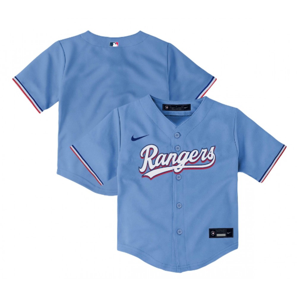 Toddler Texas Rangers Blank Light Blue Stitched Baseball Jersey 1