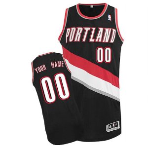 Men's Portland Trail Blazers Black Authentic Custom Jersey