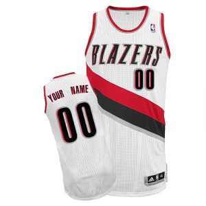 Men's Portland Trail Blazers White Authentic Custom Jersey