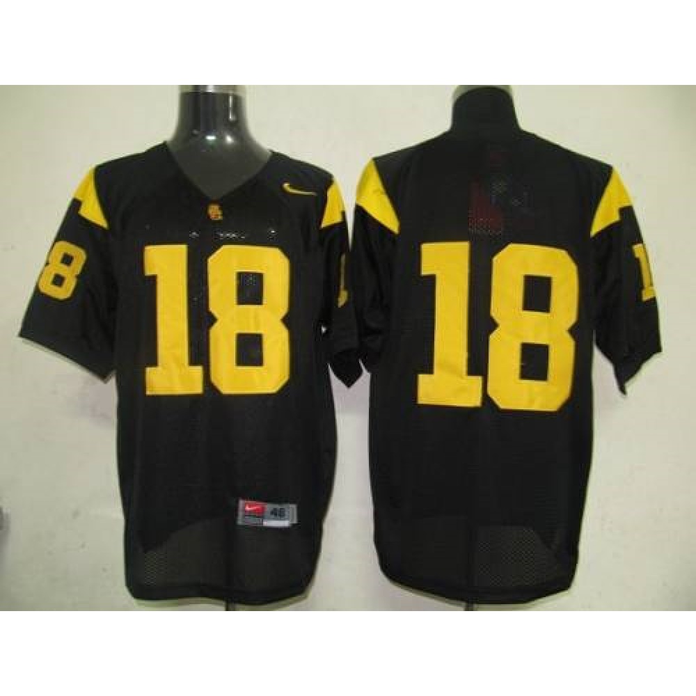 Trojans #18 Black Stitched NCAA Jersey 1