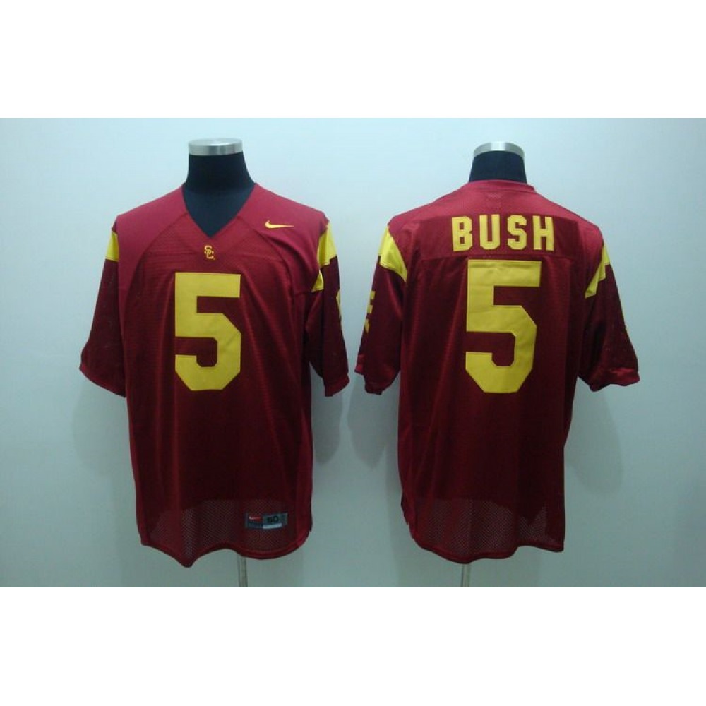 Trojans #5 Reggie Bush Red Stitched NCAA Jersey 1