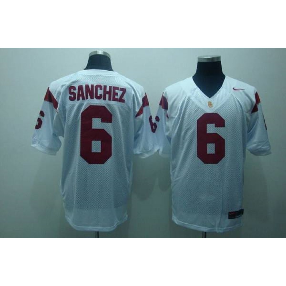 Trojans #6 Mark Sanchez White Stitched NCAA Jersey 1