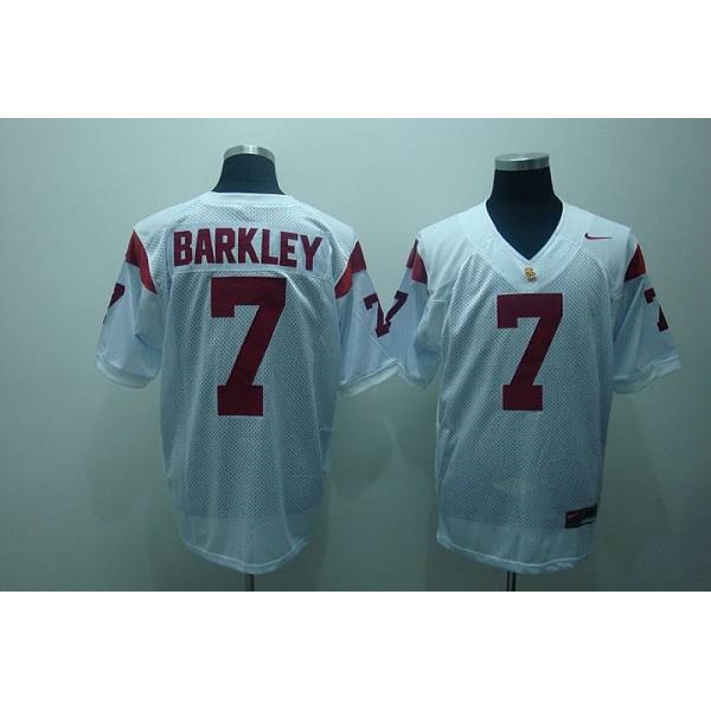 Trojans #7 Matt Barkley White Stitched NCAA Jersey 1