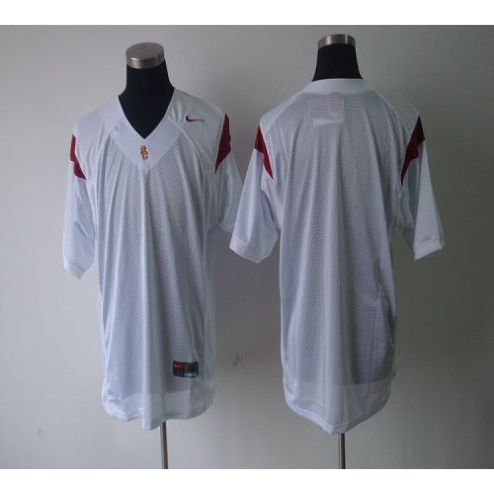 Trojans Blank White Stitched NCAA Jersey 1