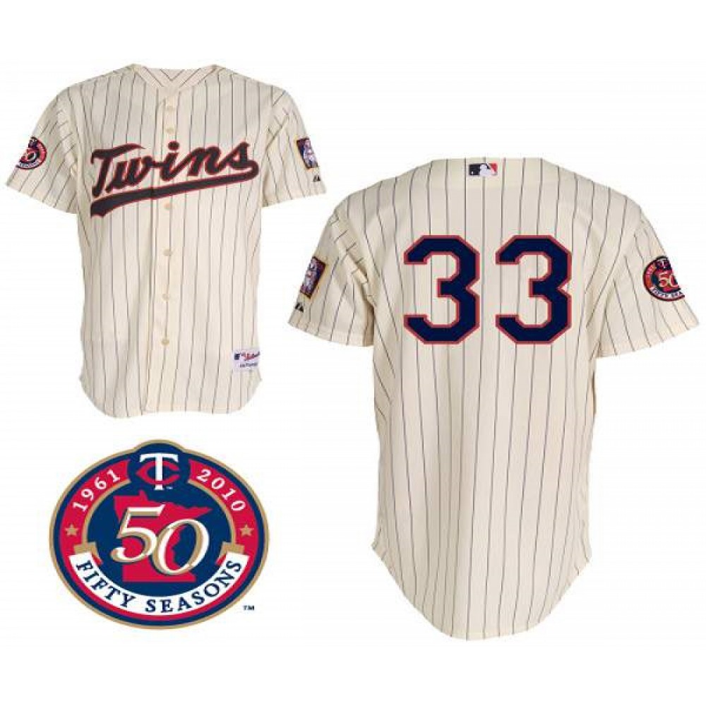 Twins #33 Justin Morneau Stitched Cream MLB Jersey 1