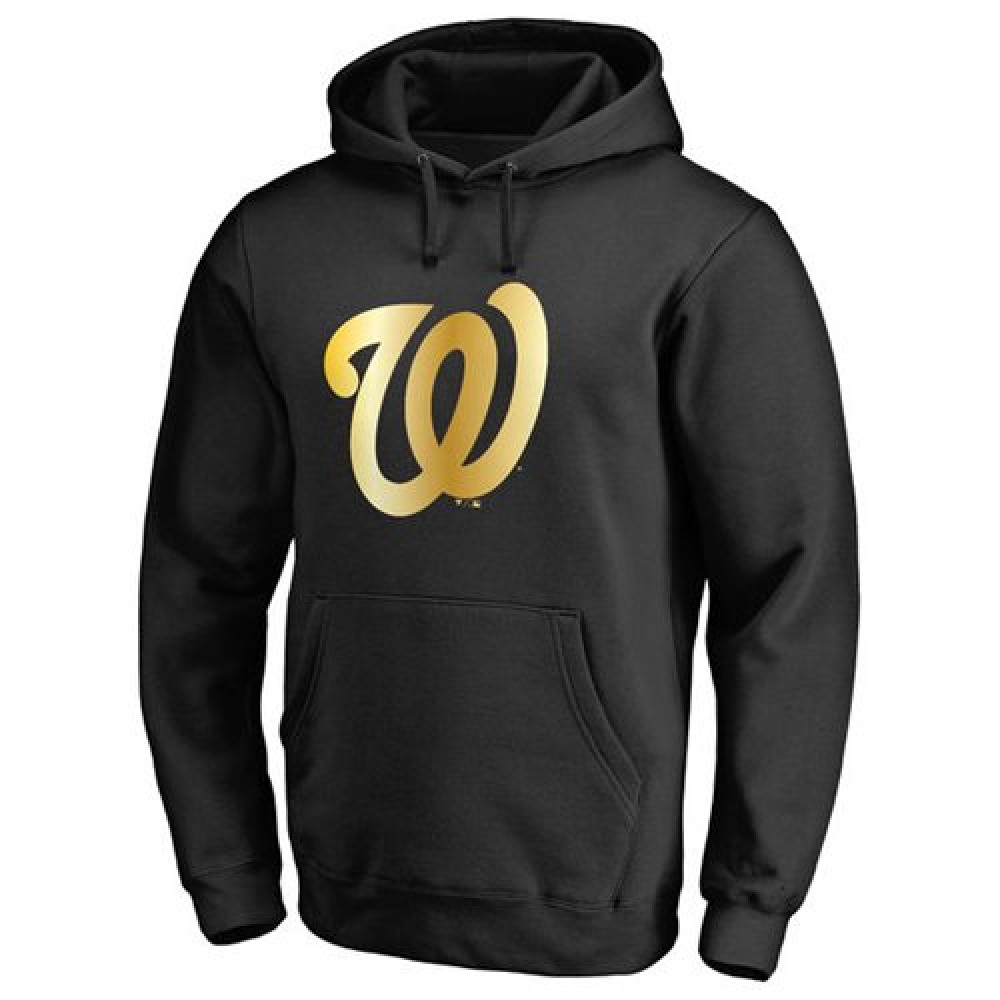 Washington Nationals Gold Collection Pullover Hoodie Black 1