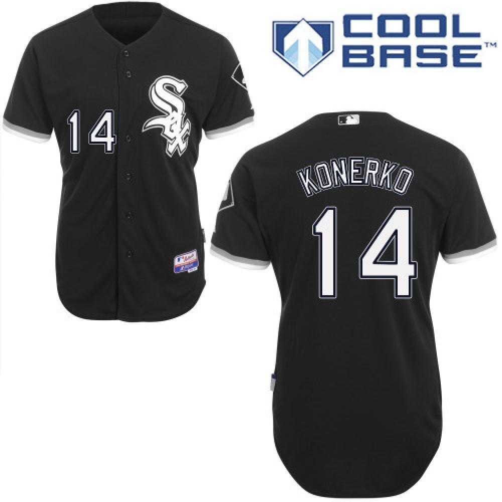White Sox #14 Paul Konerko Black Cool Base Stitched Youth MLB Jersey 1