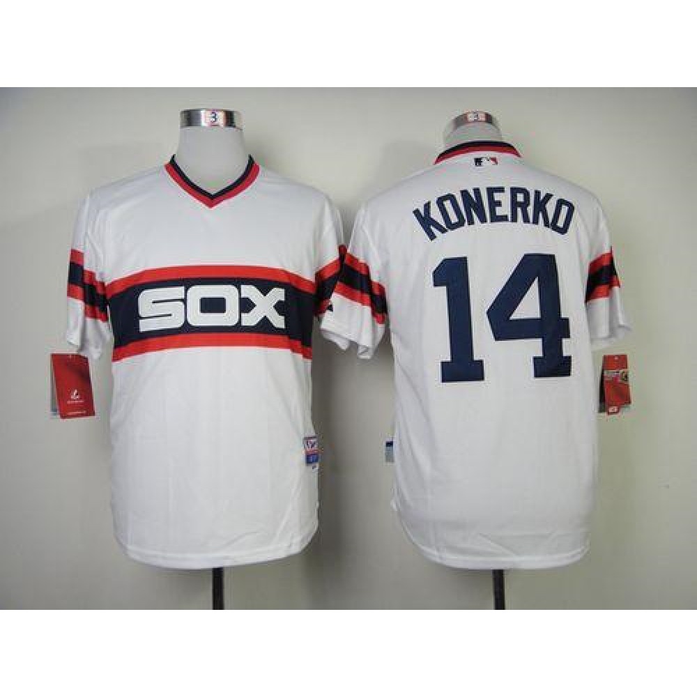 White Sox #14 Paul Konerko White Alternate Home Cool Base Stitched MLB Jersey 1