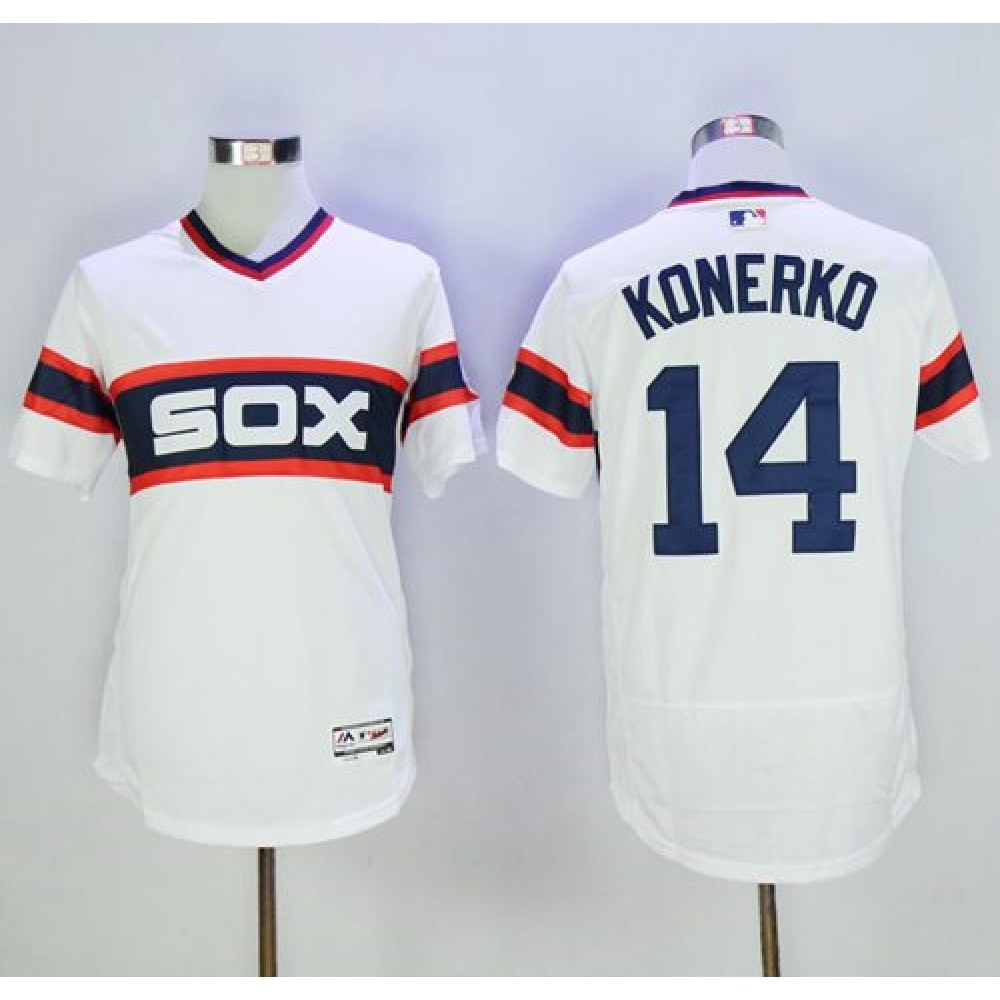 White Sox #14 Paul Konerko White Flexbase Authentic Collection Alternate Home Stitched MLB Jersey 1