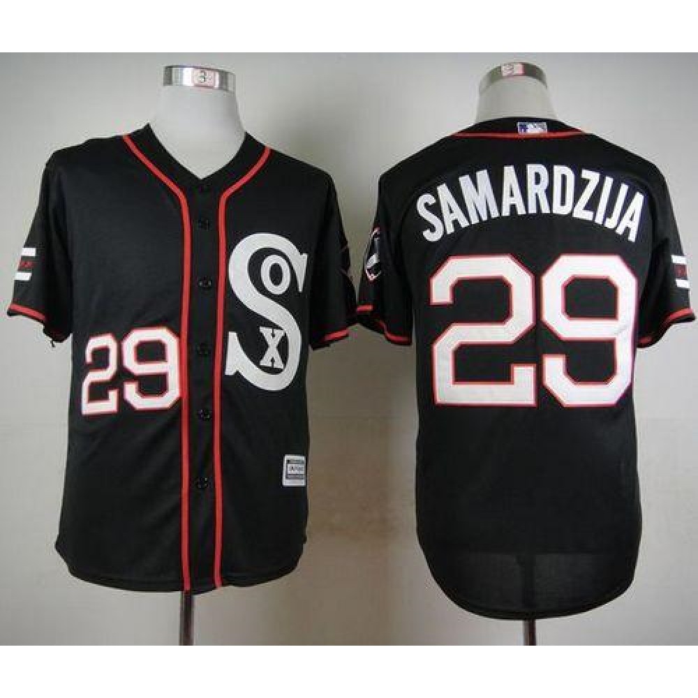 White Sox #29 Jeff Samardzija Black New Cool Base Stitched MLB Jersey 1
