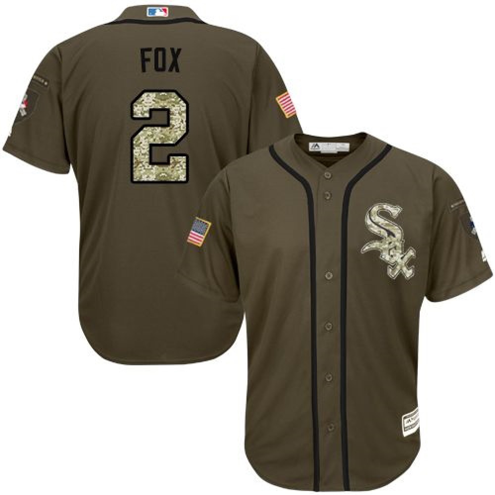 White Sox #2 Nellie Fox Green Salute to Service Stitched MLB Jersey 1