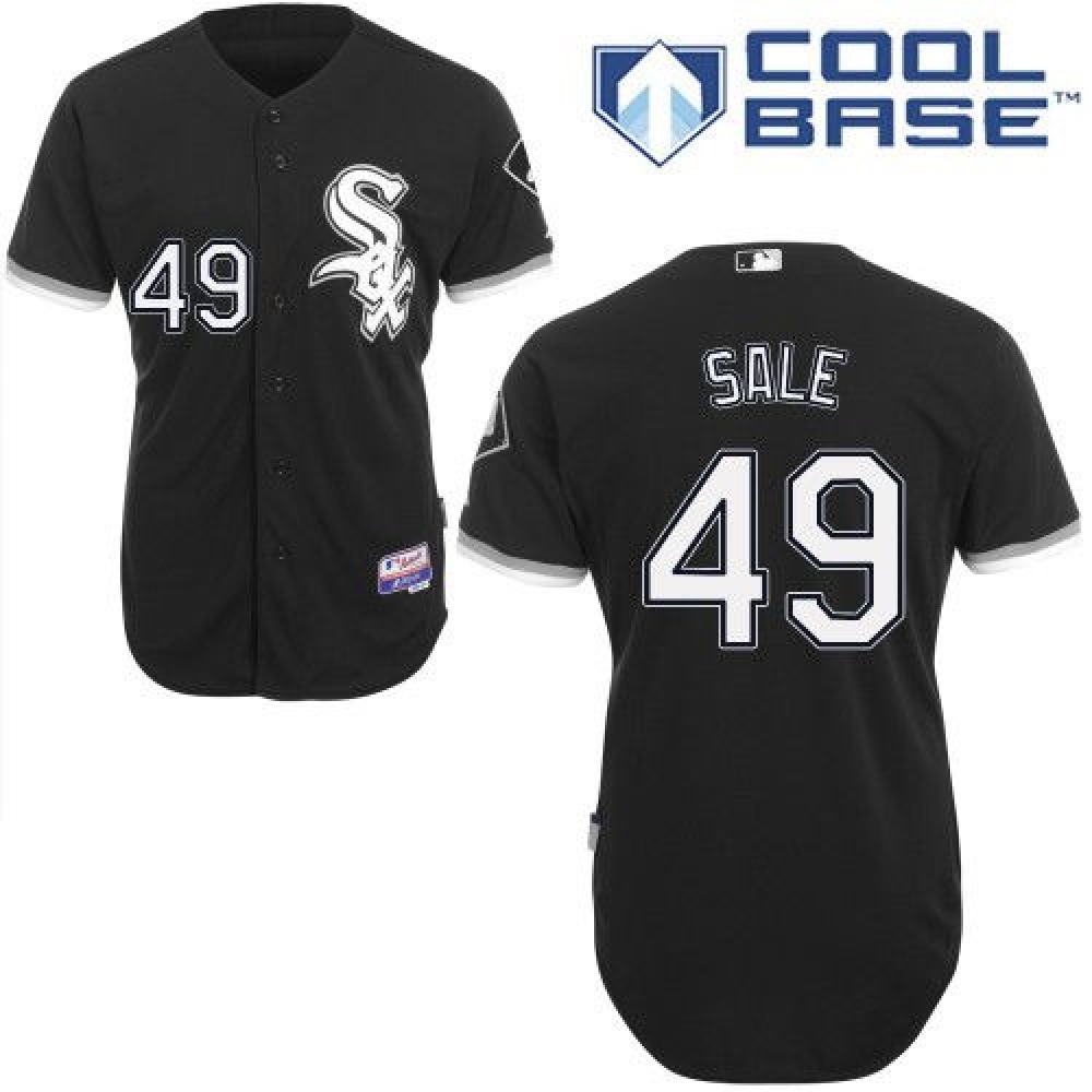 White Sox #49 Chris Sale Black Alternate Home Cool Base Stitched MLB Jersey 1