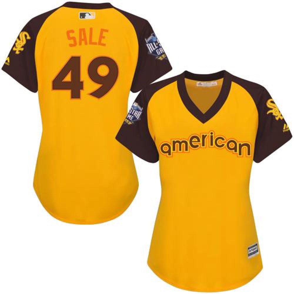 White Sox #49 Chris Sale Gold 2016 All-Star American League Women's Stitched MLB Jersey 1