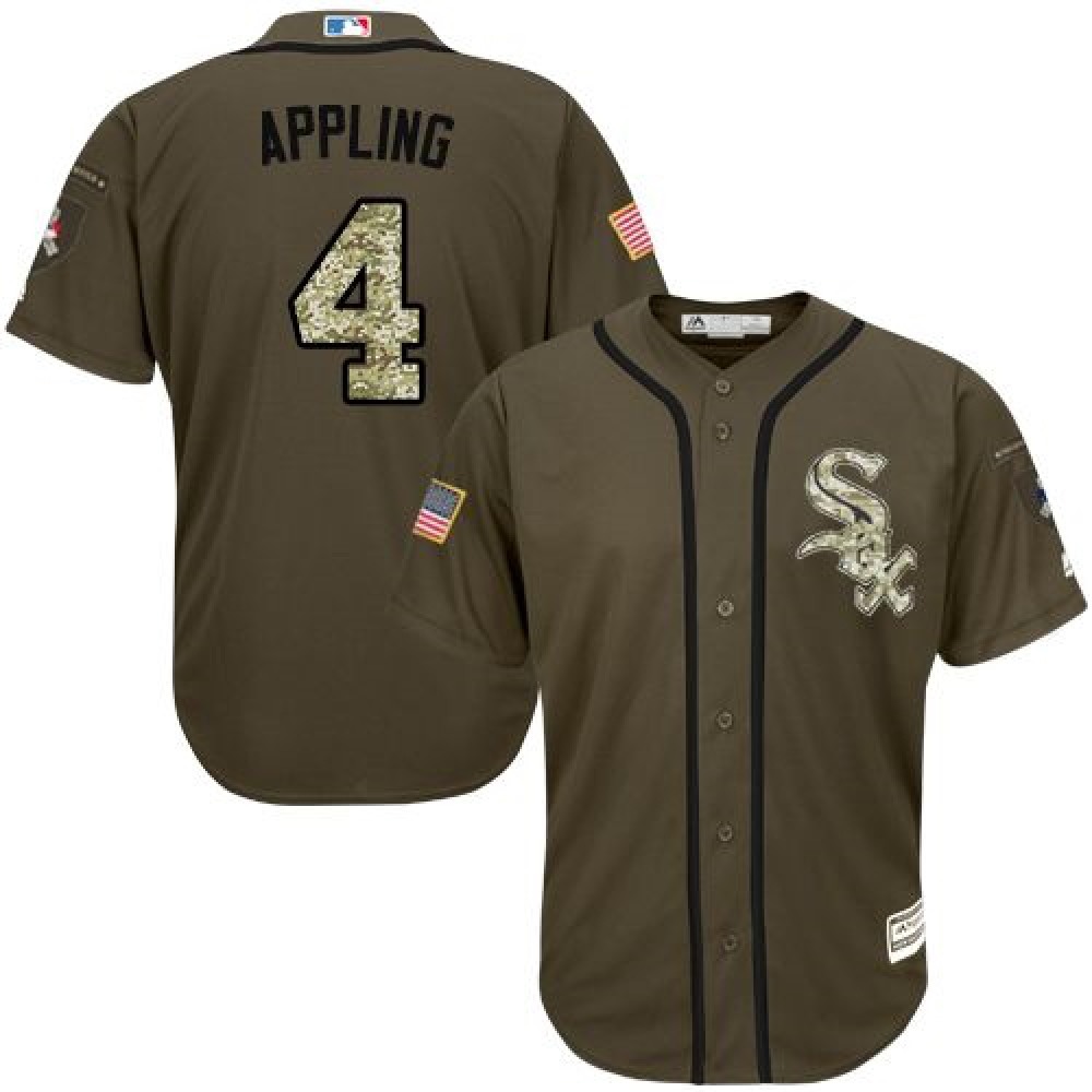 White Sox #4 Luke Appling Green Salute to Service Stitched MLB Jersey 1
