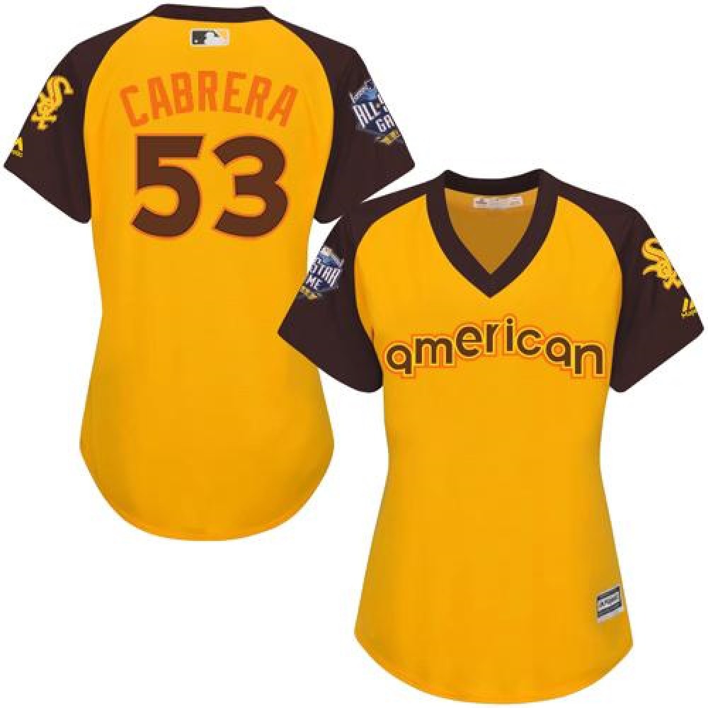 White Sox #53 Melky Cabrera Gold 2016 All-Star American League Women's Stitched MLB Jersey 1
