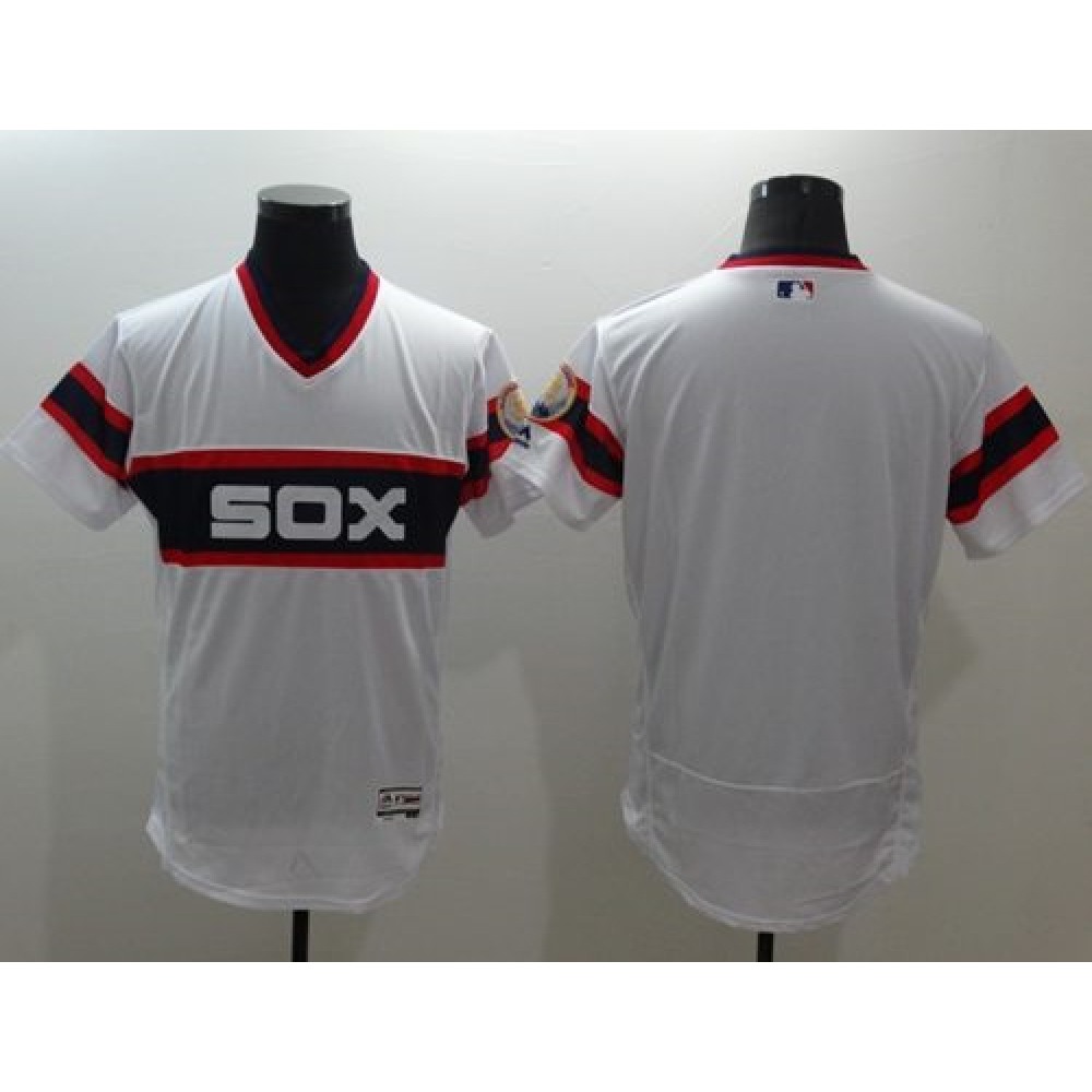 White Sox Blank White Flexbase Authentic Collection Alternate Home Stitched MLB Jersey 1