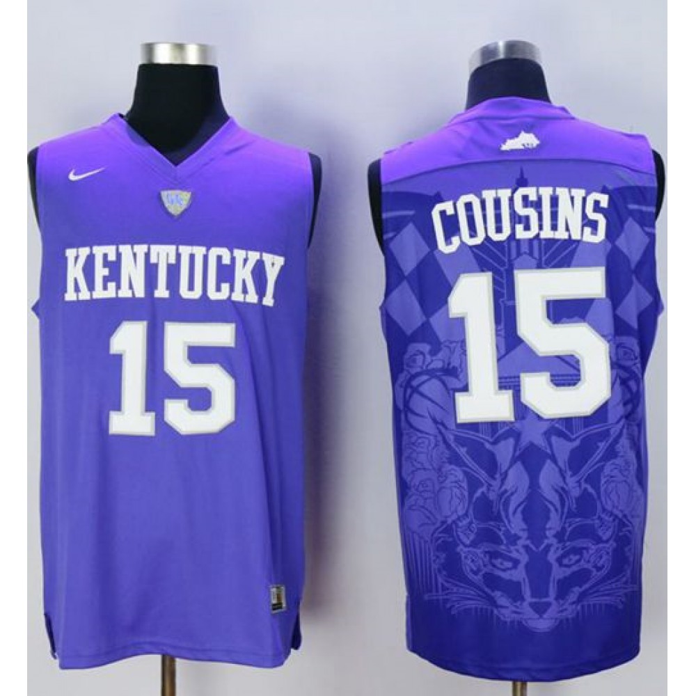 Wildcats #15 DeMarcus Cousins Blue Basketball Stitched NCAA Jersey 1