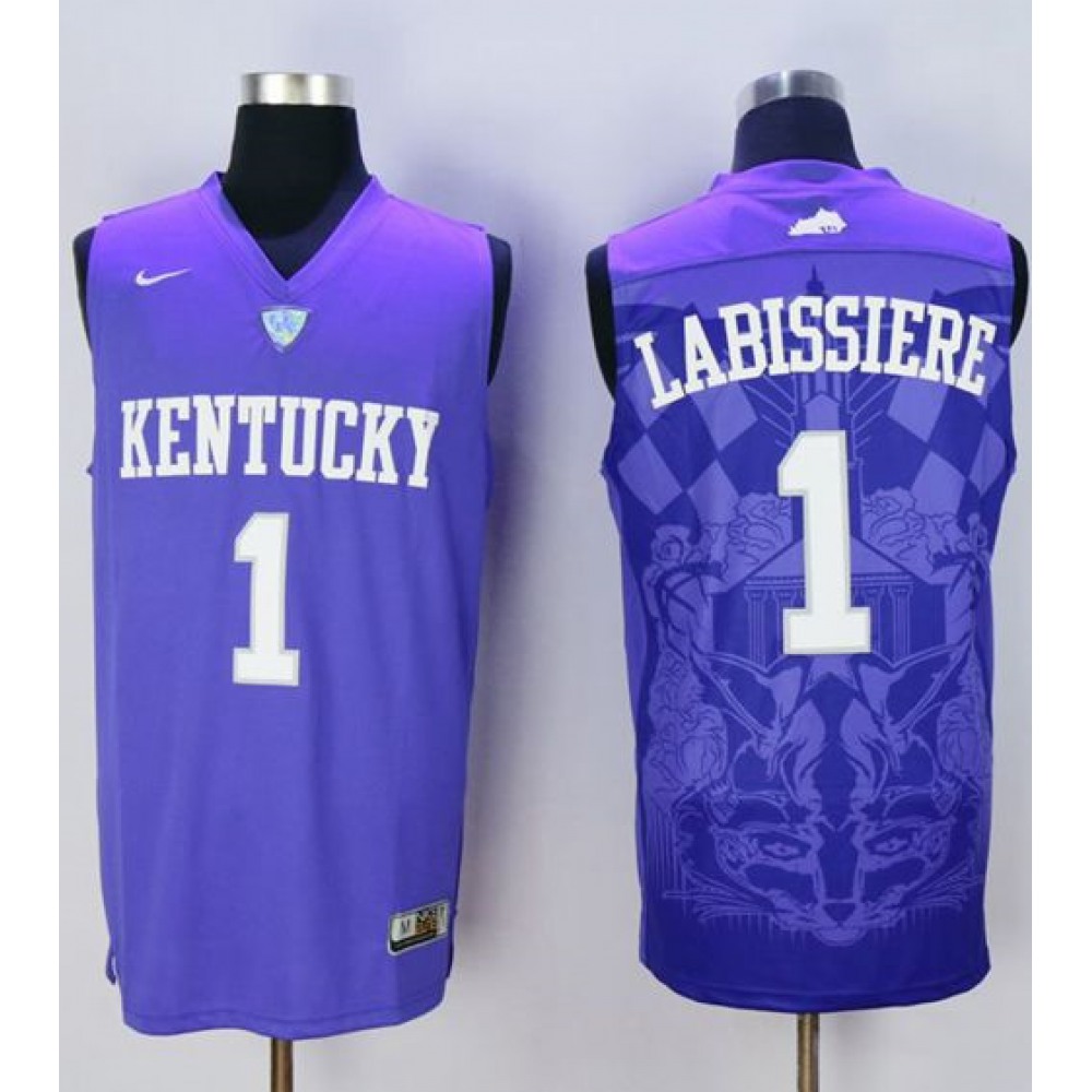 Wildcats #1 Skal Labissiere Blue Basketball Stitched NCAA Jersey 1