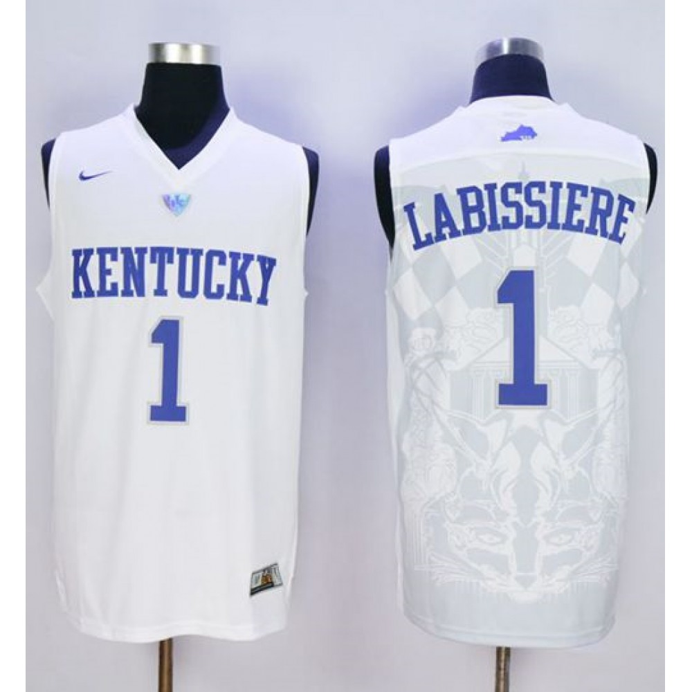 Wildcats #1 Skal Labissiere White Basketball Stitched NCAA Jersey 1