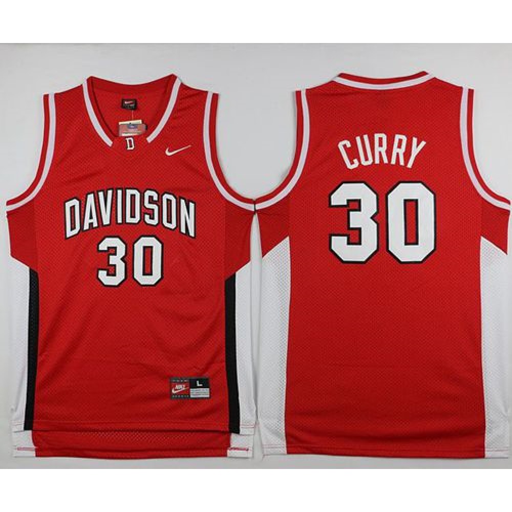 Wildcats #30 Stephen Curry Red Basketball Stitched Jersey 1