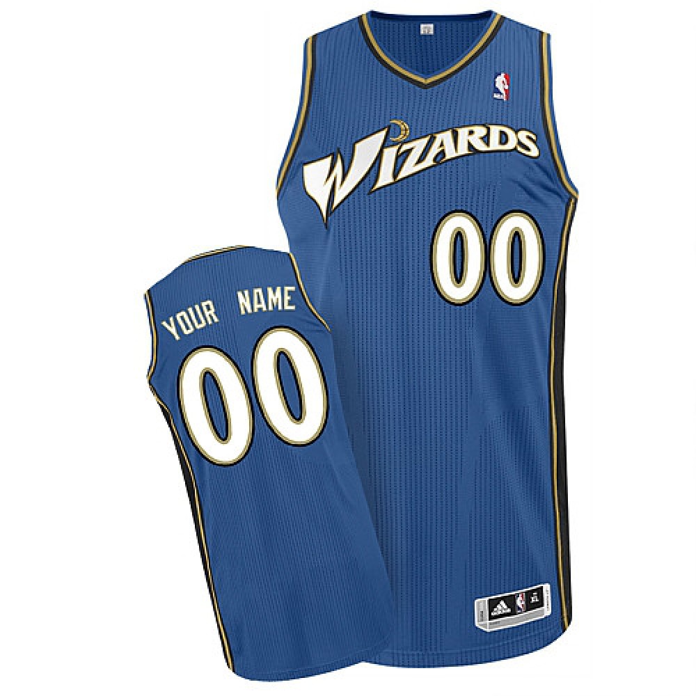 Men's Washington Wizards Blue Authentic Custom Jersey 1