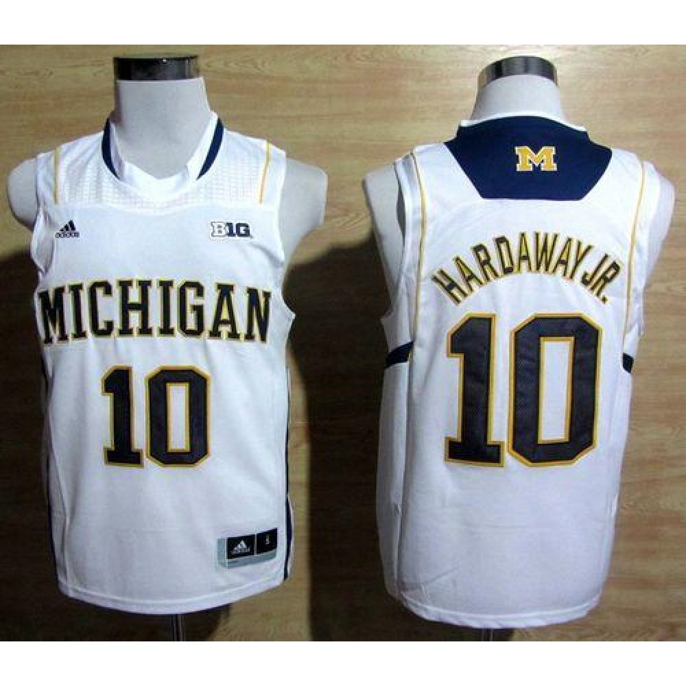 Wolverines #10 Tim Hardaway Jr. White Basketball Stitched NCAA Jersey 1