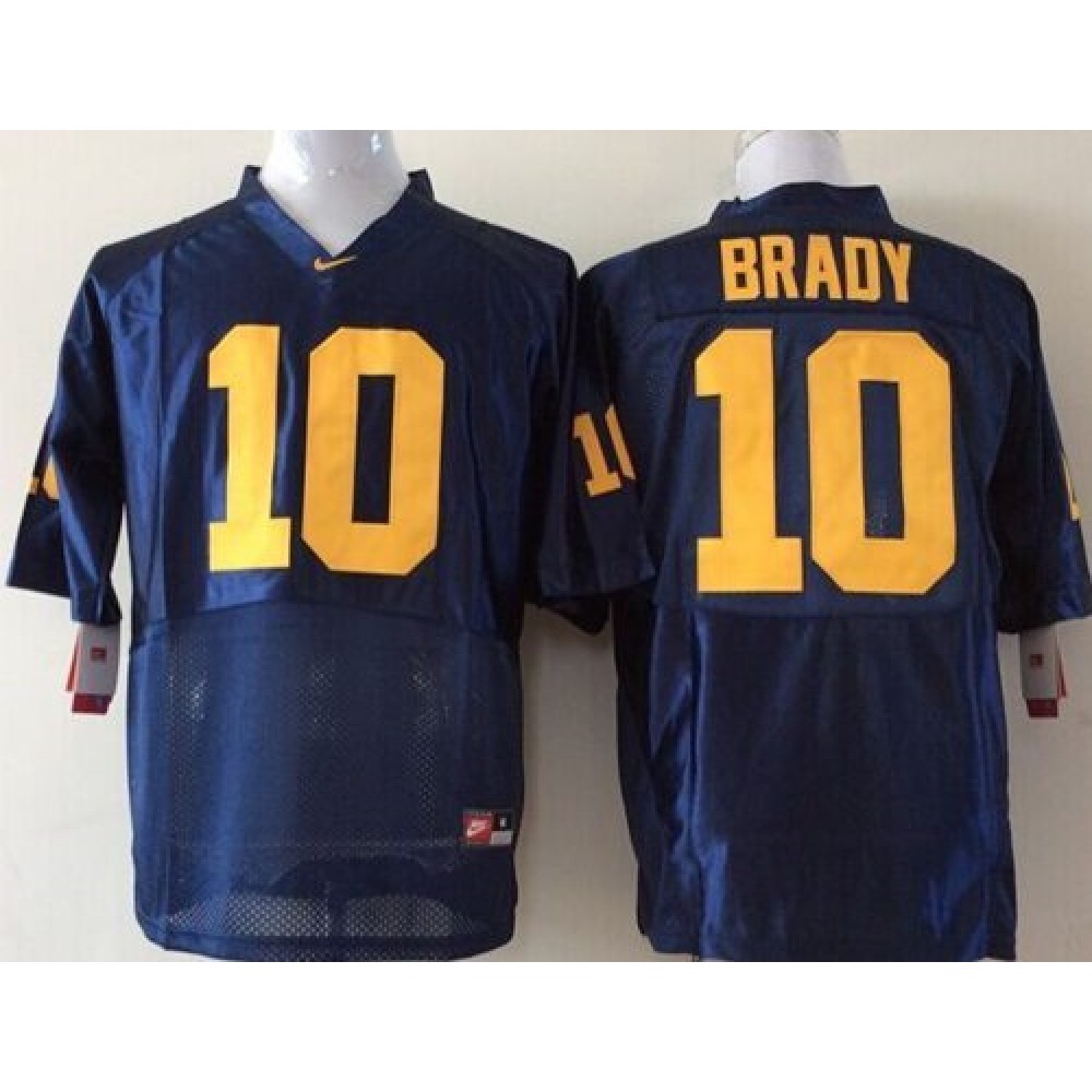 Wolverines #10 Tom Brady Blue Stitched Youth NCAA Jersey 1
