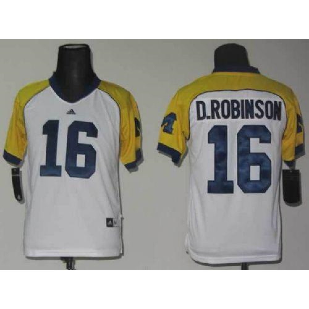 Wolverines #16 Denard Robinson White Stitched Youth NCAA Jersey 1