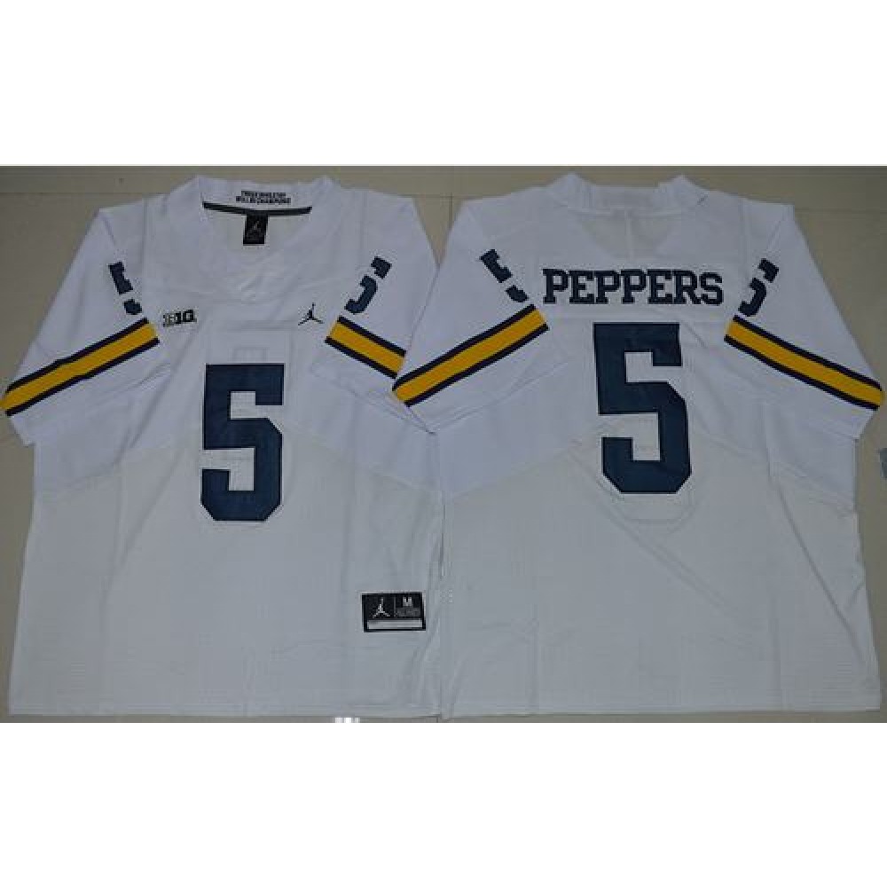 Wolverines #5 Jabrill Peppers White Elite Stitched NCAA Jersey 1