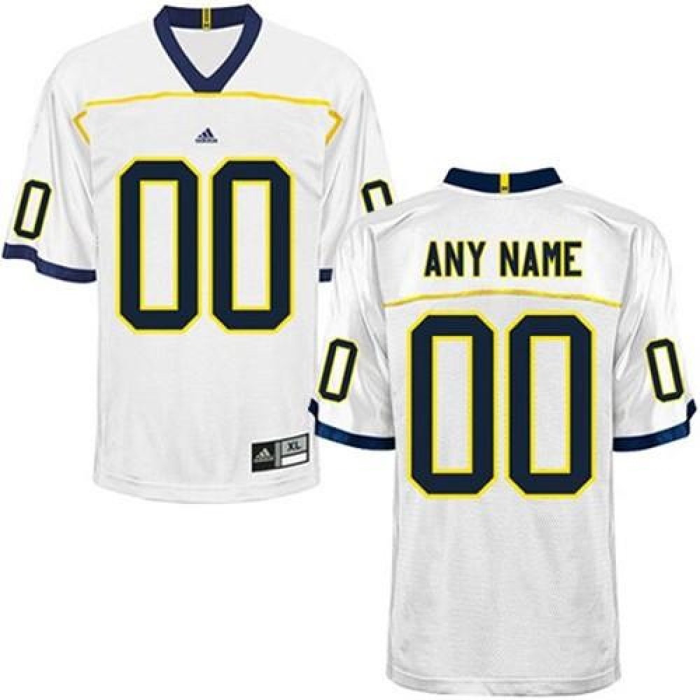 Wolverines Personalized Authentic White NCAA Jersey 1
