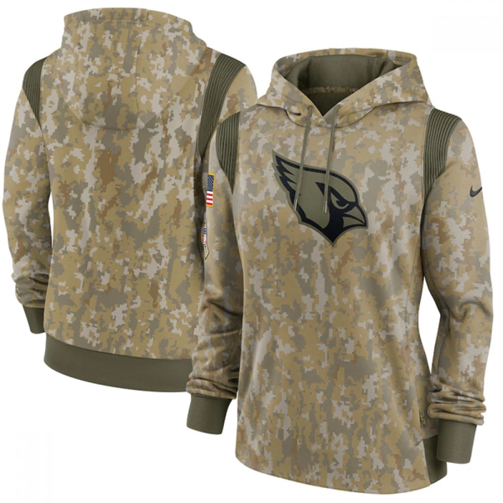Women's Arizona Cardinals 2021 Camo Salute To Service Therma Performance Pullover Hoodie(Run Small) 1