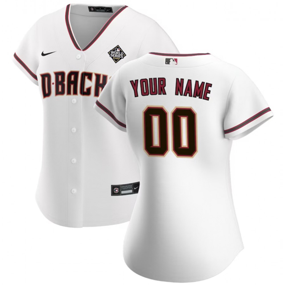 Women's Arizona Diamondbacks ACTIVE Player Custom White 2023 World Series Home Stitched Baseball Jersey(Run Small) 1