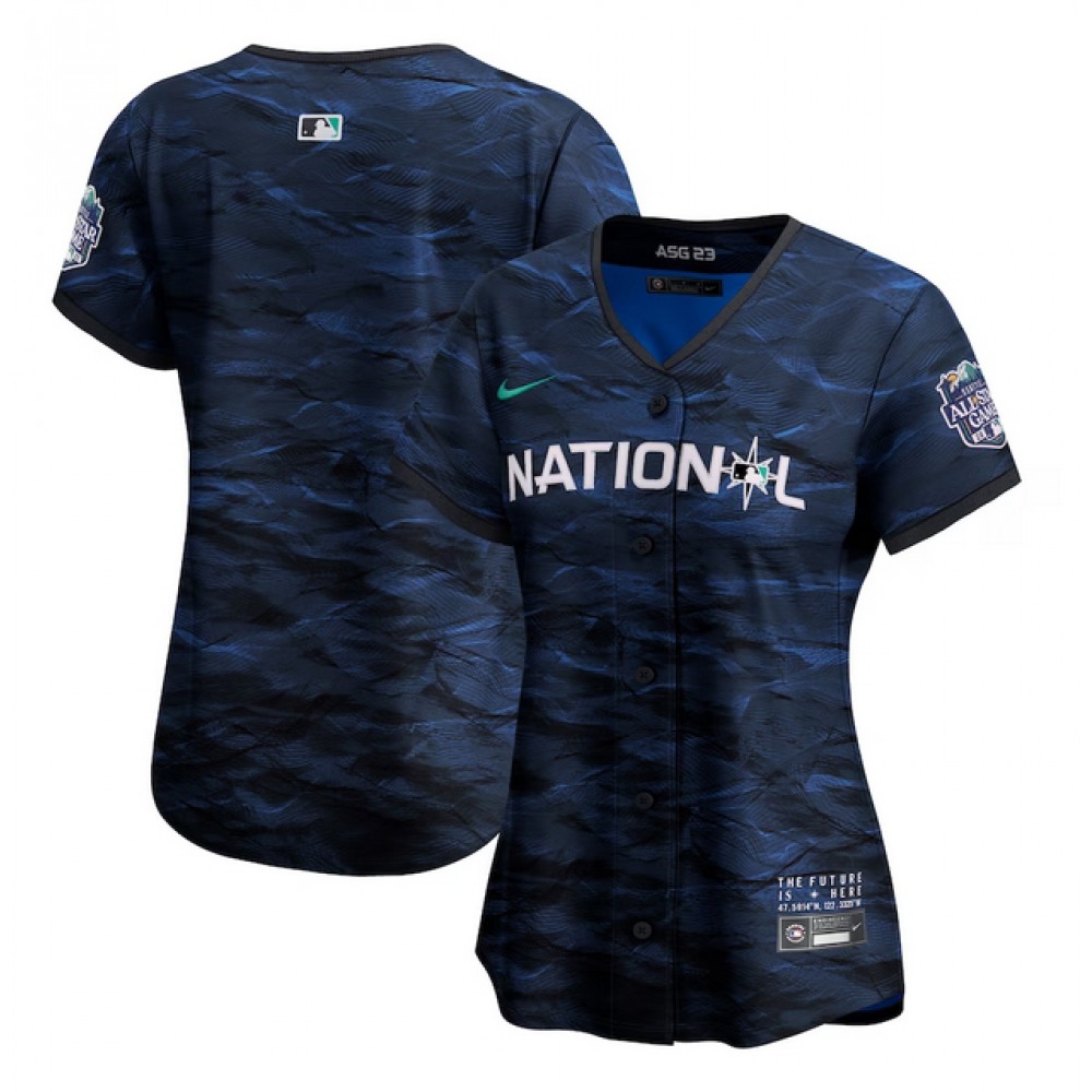 Women's Blank 2023 All-star Royal Stitched Baseball Jersey(Run Small) 1