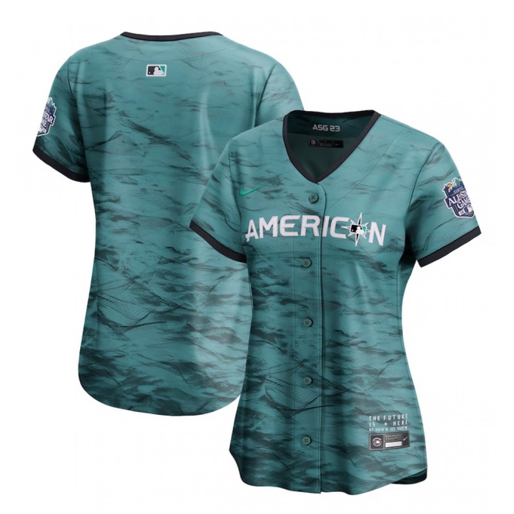 Women's Blank 2023 All-star Teal Stitched Baseball Jersey(Run Small) 1