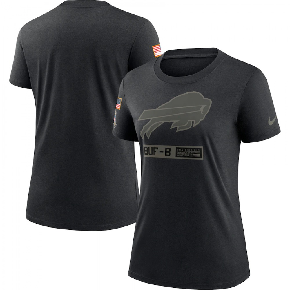 Women's Buffalo Bills 2020 Black Salute To Service Performance T-Shirt (Run Small) 1