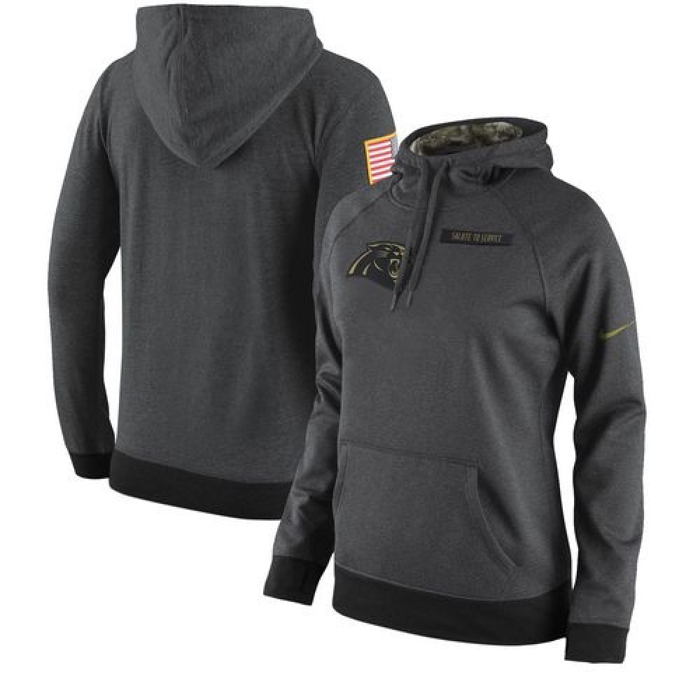 Women's Carolina Panthers Anthracite Salute to Service Player Performance Hoodie 1