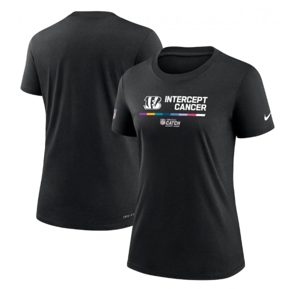 Women's Cincinnati Bengals 2022 Black Crucial Catch Performance T-Shirt(Run Small) 1