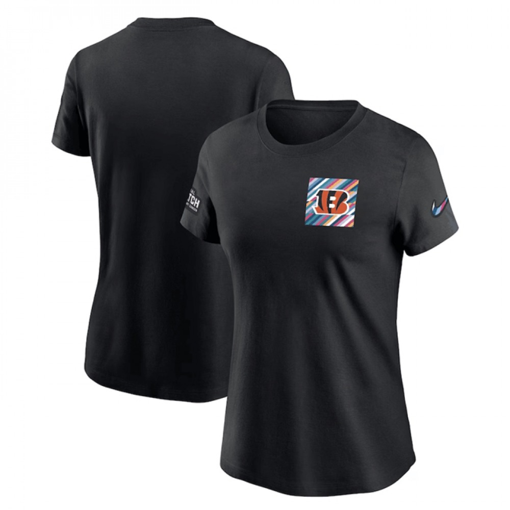Women's Cincinnati Bengals Black 2023 Crucial Catch Sideline Tri-Blend T-Shirt(Run Small) 1