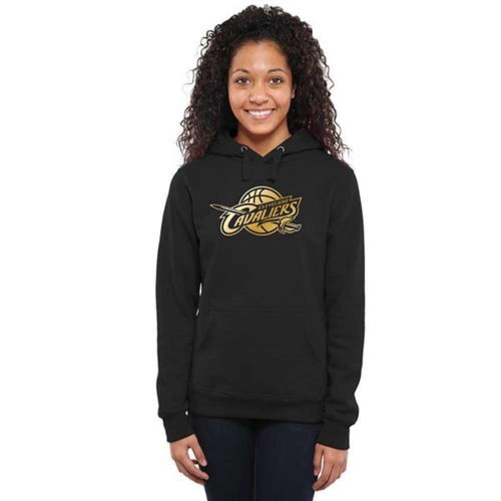 Women's Cleveland Cavaliers Gold Collection Pullover Hoodie Black 1