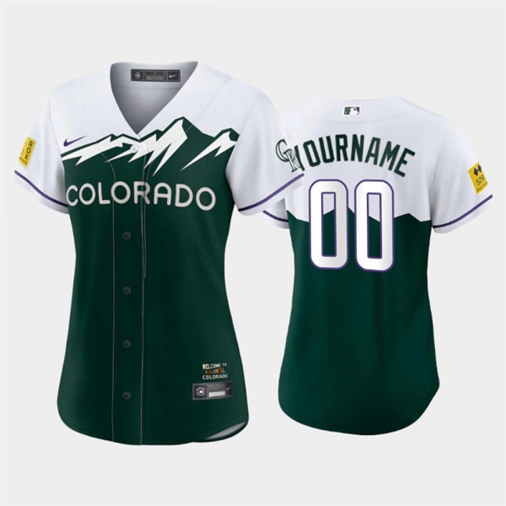 Women's Colorado Rockies ACTIVE Player Custom 2022 Green City Connect Stitched Baseball Jersey(Run Small) 1