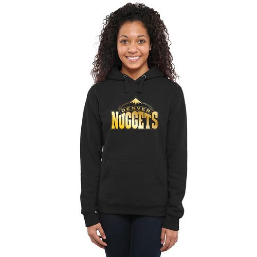 Women's Denver Nuggets Gold Collection Pullover Hoodie Black 1