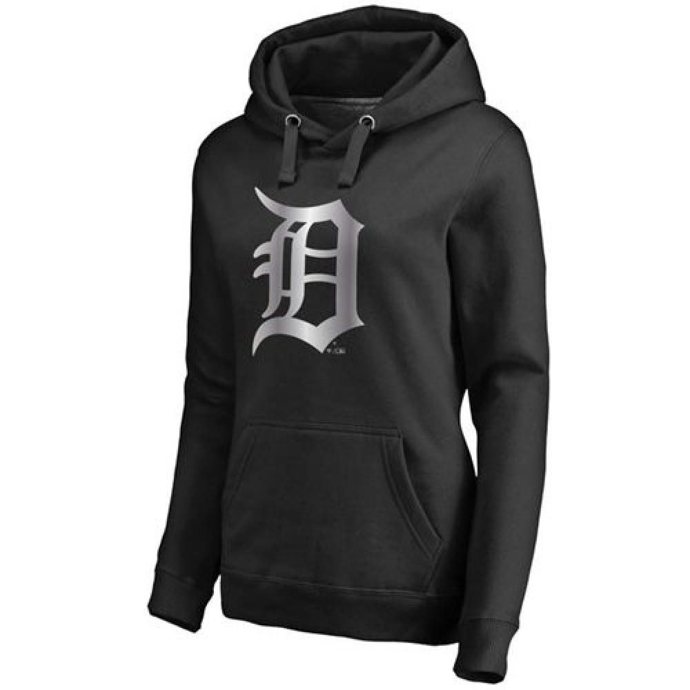 Women's Detroit Tigers Platinum Collection Pullover Hoodie Black 1